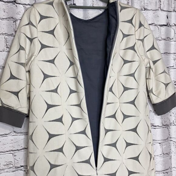 Authentic Rare Victoria Victoria Beckham 3/4 Sleeve Overlay Shift‎ Dress Cream 4 - Picture 8 of 11